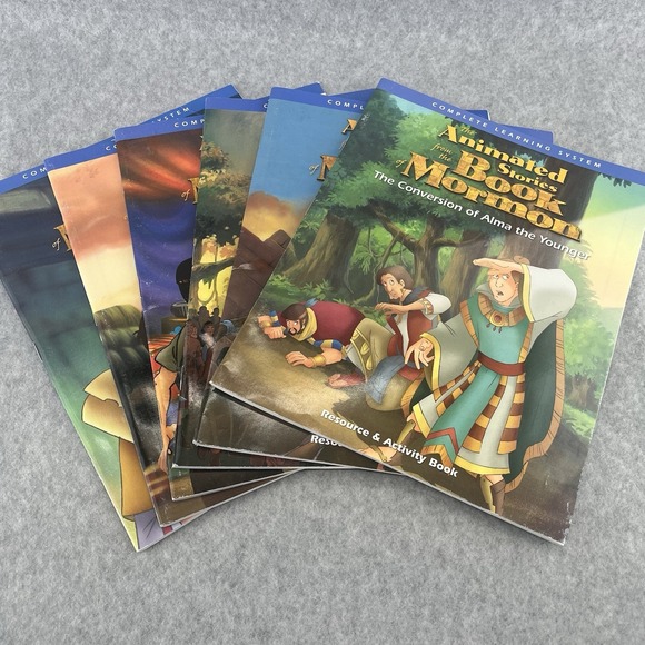 Living Scriptures Other - Book Of Mormon Activity Books Lot 6 Animated Stories Coloring Religious LDS Kids